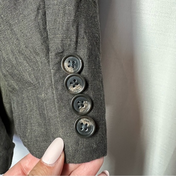 Banana Republic 100% Linen Blazer Men's 44R Gray Jacket Modern Slim Fit Preppy - Picture 4 of 15